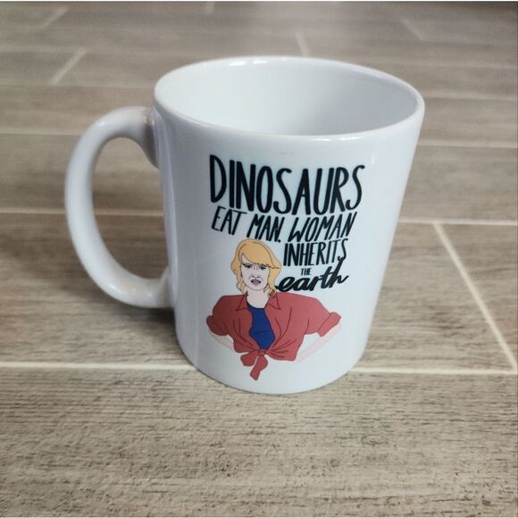 Jurrasic Park Graphic Mug "Dinosaurs Eat Man, Woman Inherits the Earth" - Picture 1 of 4